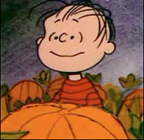 Linus waits for the Great Pumpkin